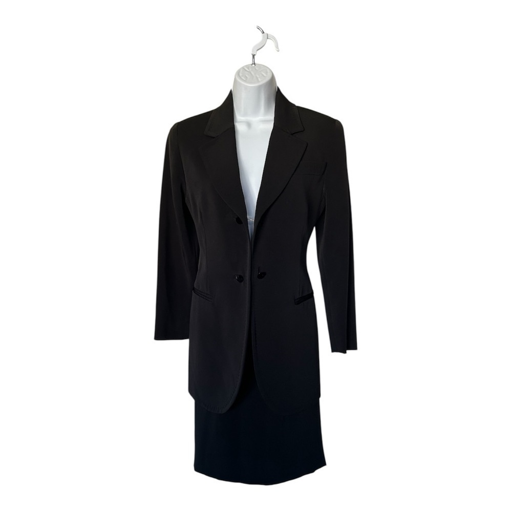 Gianfranco Ferre Skirt Suit Italian Designer Minimalist Chain Link Buttons 40